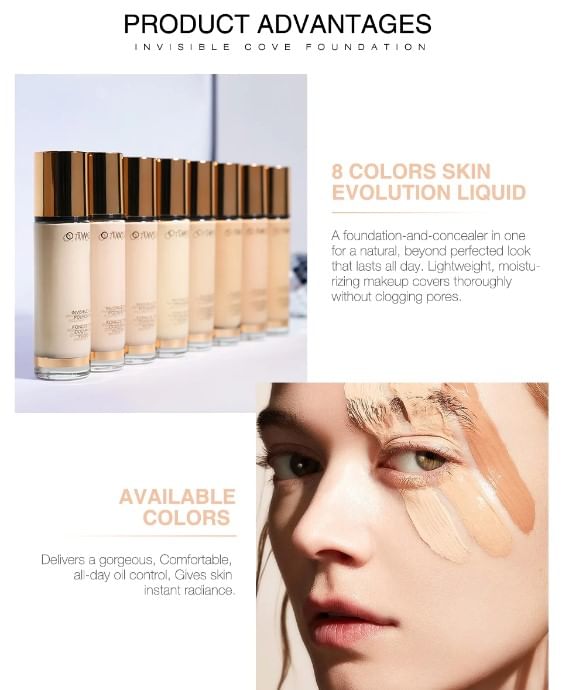 O.TWO.O - Liquid Foundation fit For any colour skin - 4 Colours