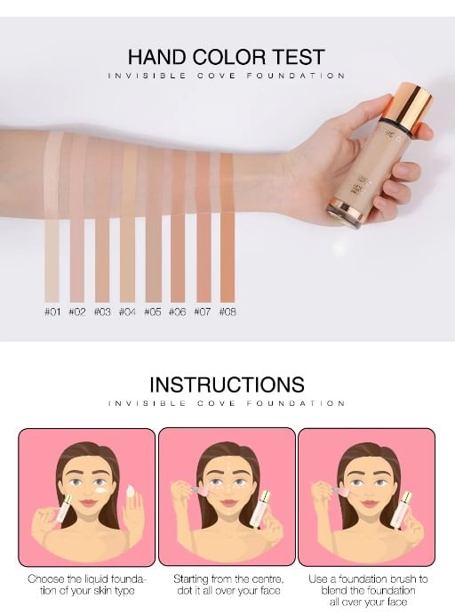 O.TWO.O - Liquid Foundation fit For any colour skin - 4 Colours