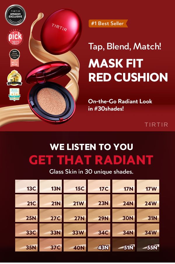 TIRTIR - Mask Fit Red Cushion 6 Shade Trial Kit - 5 Colors SPF40 PA++- 4.5g