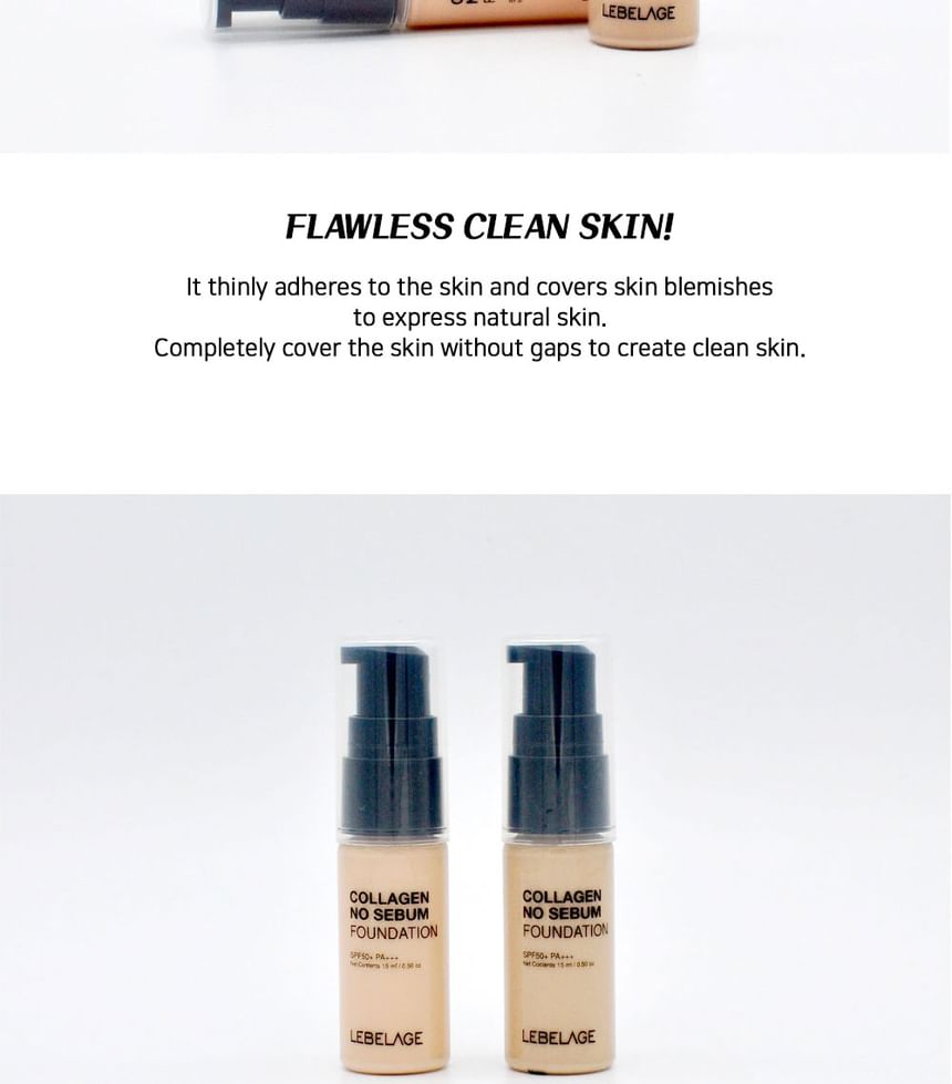 LEBELAGE - Collagen No Sebum Foundation Mini - 3 Colors