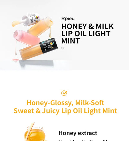 A'PIEU - Honey & Milk Lip Oil Light - Mint  5g