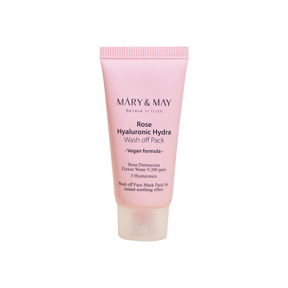 [MARY & MAY] Vegan Rose Hyaluronic Hydra Wash off Pack 30g