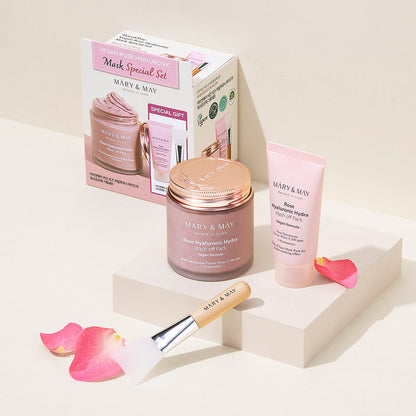 [MARY & MAY] Vegan Rose Hyaluronic Mask Special Set (125g+30g)